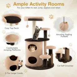 Costway 40'' Cat Tree Tower Multi-Level Activity Tree With 2-Tier Cat-Hole Condo -PawHut || Nylabone || Northlight Gifts Shop GUEST 0116e23b 122f 40f8 958e 2a1683571333