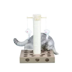 Go Pet Club 20" IQ Busy Box Cat Scratching Post With Toys SF062 - Beige