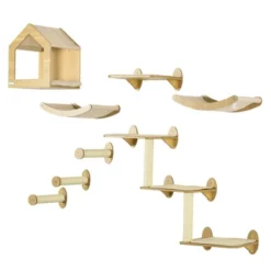 PawHut Unique Cat Tree Made From Cat Shelves With 10 Levels For More Height, Wall-Mounted Cat Tree Climbing Playground, Cat Hammocks, Modern Cat Tree -PawHut || Nylabone || Northlight Gifts Shop GUEST 0f59622a f249 4c38 839c cd4f18a1220b