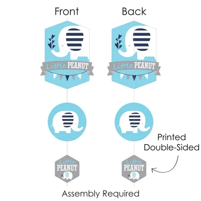 Big Dot Of Happiness Blue Elephant - Boy Baby Shower Or Birthday Party DIY Dangler Backdrop - Hanging Vertical Decorations - 30 Pieces 7 Big Dot Of Happiness Blue Elephant - Boy Baby Shower Or Birthday Party DIY Dangler Backdrop - Hanging Vertical Decorations - 30 Pieces - Image 5