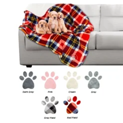 Waterproof Pet Blanket - 50x60 Reversible Plaid Throw Protects Couch, Car, Bed From Spills, Stains, Or Fur - Dog And Cat Blankets By Petmaker (Red) -PawHut || Nylabone || Northlight Gifts Shop GUEST 151dc123 803c 4645 b551 7b350fe063ef
