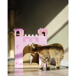 Midlee Pink Castle Cat Scratcher House 7 Midlee Pink Castle Cat Scratcher House -PawHut || Nylabone || Northlight Gifts Shop GUEST 1964383e bf25 48da a00d 4f4f99d3066e