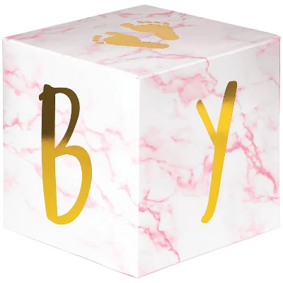 Creative Converting 3ct Marble 'Oh Baby' Centerpieces Party Décor And Accessories Pink 5 Creative Converting 3ct Marble 'Oh Baby' Centerpieces Party Décor And Accessories Pink - Image 3