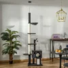 PawHut 106" Huge Cat Tree Kitty Activity Center Floor-to-Ceiling Cat Climbing Toy With Scratching Post Board Hammock Hanging Ball Dark Gray -PawHut || Nylabone || Northlight Gifts Shop GUEST 1a536081 ad32 470c 937d 5d25ed157e39