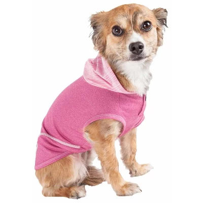 Pet Life Active Pull-Rover 4-Way Stretch Two-Toned Performance Sleeveless Hoodie Dog And Cat T-Shirt - Pink - XS 3 Pet Life Active Pull-Rover 4-Way Stretch Two-Toned Performance Sleeveless Hoodie Dog And Cat T-Shirt - Pink - XS
