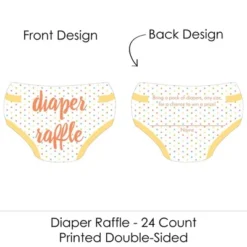 Big Dot Of Happiness Baby Neutral - Diaper Shaped Raffle Ticket Inserts - Baby Shower Activities - Diaper Raffle Game - Set Of 24