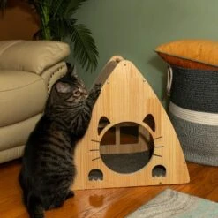 Armarkat Real Wood Medium Triangular Natural Solid Wood Cat Condo S2106 -PawHut || Nylabone || Northlight Gifts Shop GUEST 1fed3a6b 742c 4832 94aa 1a94e7f3969f