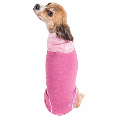 Pet Life Active Pull-Rover 4-Way Stretch Two-Toned Performance Sleeveless Hoodie Dog And Cat T-Shirt - Pink - XS 4 Pet Life Active Pull-Rover 4-Way Stretch Two-Toned Performance Sleeveless Hoodie Dog And Cat T-Shirt - Pink - XS - Image 2