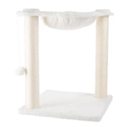 19-Inch Cat Scratching Post With Hammock - Sisal Fabric And Carpet Cat Tree With Hanging Ball Toy For Adult Cats And Kittens By PETMAKER (White) -PawHut || Nylabone || Northlight Gifts Shop GUEST 20cc539d d555 447b 831c a197c80eed4a