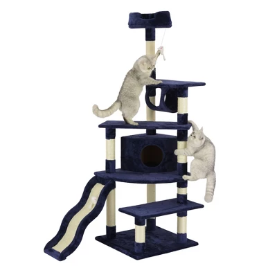 Go Pet Club 70" Cat Tree Condo With Sisal Slide And Scratching Posts F71 7 Go Pet Club 70" Cat Tree Condo With Sisal Slide And Scratching Posts F71 - Image 5
