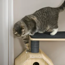 PawHut 56" Cat Tree Activity Condo Luxury Pine Wood With Hamster-Wheel, Sisal Scratching Posts, Elevated Perches, & Roomy Interior -PawHut || Nylabone || Northlight Gifts Shop GUEST 2778f4e8 6b50 4622 b501 73350d9ee2eb