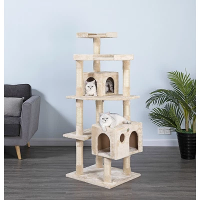 Go Pet Club 60" Cat Tree House With Sisal Scratching Posts F2020 4 Go Pet Club 60" Cat Tree House With Sisal Scratching Posts F2020 - Image 2