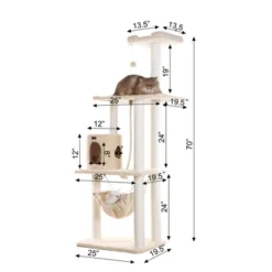 Armarkat 70" Real Wood Cat Furniture,Ultra Thick Faux Fur Covered Cat Condo House A7005, Beige -PawHut || Nylabone || Northlight Gifts Shop GUEST 342bdf52 78b4 4f57 88b7 3e904fc1fd40