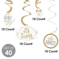 Big Dot Of Happiness It's Twins - Gold Twins Baby Shower Hanging Decor - Party Decoration Swirls - Set Of 40 10 Big Dot Of Happiness It's Twins - Gold Twins Baby Shower Hanging Decor - Party Decoration Swirls - Set Of 40 -PawHut || Nylabone || Northlight Gifts Shop GUEST 37c8088c 7e1a 428c b928 f7973083156b