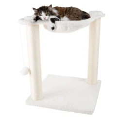 19-Inch Cat Scratching Post With Hammock - Sisal Fabric And Carpet Cat Tree With Hanging Ball Toy For Adult Cats And Kittens By PETMAKER (White) -PawHut || Nylabone || Northlight Gifts Shop GUEST 37c93ff0 ea23 4246 9cf8 0528e8a08a77