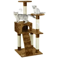 Go Pet Club 52" Classic Cat Tree Condo With Sisal Covered Posts F56 -PawHut || Nylabone || Northlight Gifts Shop GUEST 42221447 7687 47de 8ac6 74217aadee04