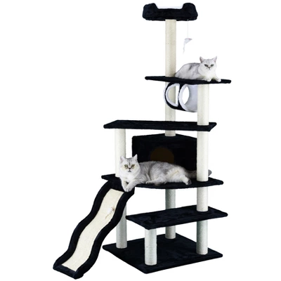 Go Pet Club 70" Cat Tree Condo With Sisal Slide And Scratching Posts F71 5 Go Pet Club 70" Cat Tree Condo With Sisal Slide And Scratching Posts F71 - Image 3