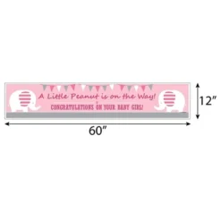 Big Dot Of Happiness Pink Elephant - Girl Baby Shower Decorations Party Banner