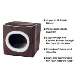 Pet Adobe Cozy Cave Enclosed Cube Pet Bed - Dark Coffee -PawHut || Nylabone || Northlight Gifts Shop GUEST 489af6e2 5309 4e83 ad19 a83a565e6ec4