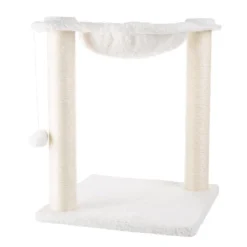 19-Inch Cat Scratching Post With Hammock - Sisal Fabric And Carpet Cat Tree With Hanging Ball Toy For Adult Cats And Kittens By PETMAKER (White) -PawHut || Nylabone || Northlight Gifts Shop GUEST 4a7e7632 bd87 462c 8ec1 bddc3e6b3d71