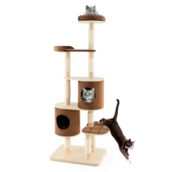 Costway 75'' Multi-layer Wooden Cat Tree Indoor Tower Activity Play Center With 2 Condos -PawHut || Nylabone || Northlight Gifts Shop GUEST 4ad7d10b b778 40ea 8f26 7ffbae02e5ac