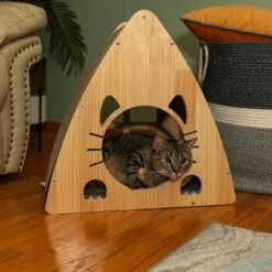 Armarkat Real Wood Medium Triangular Natural Solid Wood Cat Condo S2106 -PawHut || Nylabone || Northlight Gifts Shop GUEST 4ccbe200 8cfc 4849 add9 02c2312b4b5f