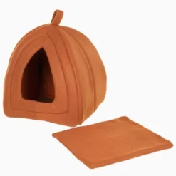 Trademark Global Petmaker Cozy Kitty Tent Igloo Plush Cat Bed - Brown -PawHut || Nylabone || Northlight Gifts Shop GUEST 4db308ca 871b 49c3 b943 621b3ba68953
