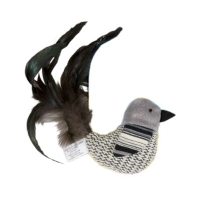 JW Pet Cataction Catnip Black And White Bird Cat Toy With Feather Tail 4 JW Pet Cataction Catnip Black And White Bird Cat Toy With Feather Tail - Image 2