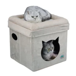 Go Pet Club Comfy Cat Cube Bed Cat Face F882 -PawHut || Nylabone || Northlight Gifts Shop GUEST 50866bf6 3c3b 46e5 9557 fb83623d50eb