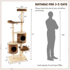 Costway 75'' Multi-layer Wooden Cat Tree Indoor Tower Activity Play Center With 2 Condos -PawHut || Nylabone || Northlight Gifts Shop GUEST 518124d7 ccd1 48ae ab4b 00dae8a54518
