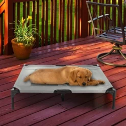 Elevated Dog Bed - 36x29.75-Inch Portable Pet Bed With Non-Slip Feet - Indoor/Outdoor Dog Cot Or Puppy Bed For Pets Up To 80lbs By PETMAKER (Gray) 12 Elevated Dog Bed - 36x29.75-Inch Portable Pet Bed With Non-Slip Feet - Indoor/Outdoor Dog Cot Or Puppy Bed For Pets Up To 80lbs By PETMAKER (Gray) -PawHut || Nylabone || Northlight Gifts Shop GUEST 539e5de8 1e48 44c7 9795 8acb337b3c22