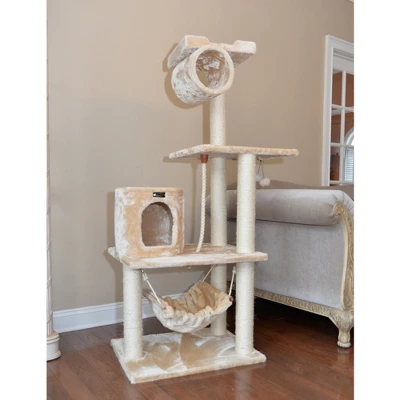 Armarkat 62" Real Wood Cat Tree With Scratch Posts, Hammock For Cats And Kittens A6202 4 Armarkat 62" Real Wood Cat Tree With Scratch Posts, Hammock For Cats And Kittens A6202 - Image 2