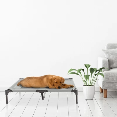 Elevated Dog Bed - 36x29.75-Inch Portable Pet Bed With Non-Slip Feet - Indoor/Outdoor Dog Cot Or Puppy Bed For Pets Up To 80lbs By PETMAKER (Gray) 8 Elevated Dog Bed - 36x29.75-Inch Portable Pet Bed With Non-Slip Feet - Indoor/Outdoor Dog Cot Or Puppy Bed For Pets Up To 80lbs By PETMAKER (Gray) - Image 6