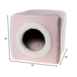 Pet Adobe Enclosed Cat Bed Cave With Removable Cushion - Pink -PawHut || Nylabone || Northlight Gifts Shop GUEST 5bfc8a32 d2c5 478e bf3a 87624a1d5622