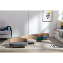 Corgi 26" Wide Small Dog Bed With Removable Cover,Velvet Cushion With Solid Wood Legs And Bent Wood Back-The Pop Maison -PawHut || Nylabone || Northlight Gifts Shop GUEST 63ca8acf 46ad 4125 ab43 fb62283573bf