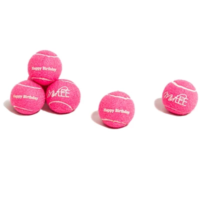 Midlee Happy Birthday Dog Tennis Balls (6 Pack) (Regular, Pink) 6 Midlee Happy Birthday Dog Tennis Balls (6 Pack) (Regular, Pink) - Image 4
