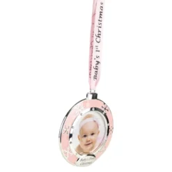 Northlight 3" Pink Silver-Plated Baby's First Christmas Photo Ornament With European Crystals -PawHut || Nylabone || Northlight Gifts Shop GUEST 693bad49 f9e7 406f beef ee06f311a5d7