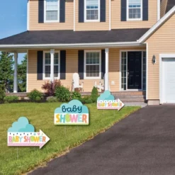 Big Dot Of Happiness Colorful Baby Shower - Gender Neutral Party Yard Sign With Stakes - Double Sided Outdoor Lawn Sign - Set Of 3