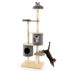 Costway 75'' Multi-layer Wooden Cat Tree Indoor Tower Activity Play Center With 2 Condos -PawHut || Nylabone || Northlight Gifts Shop GUEST 7519c7ae f5f6 4a5b af3e 099c1627064f