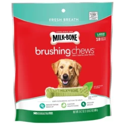 Milk-Bone Brushing Chews Daily Chicken Dental Dog Treats, Fresh Breath, Large With Peppermint Flavor - 24.2oz/18 Bones -PawHut || Nylabone || Northlight Gifts Shop GUEST 763ffa5a c05a 427a 8123 f4c023361395