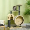 PawHut 56" Cat Tree Activity Condo Luxury Pine Wood With Hamster-Wheel, Sisal Scratching Posts, Elevated Perches, & Roomy Interior -PawHut || Nylabone || Northlight Gifts Shop GUEST 7ebeb7af 6513 4337 ab85 30acdc673a6e