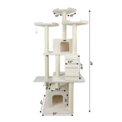 Armarkat B8201 Classic Real Wood Cat Tree In Ivory, Jackson Galaxy Approved, Multi Levels With Ramp, Three Perches, Rope Swing, Two Condos -PawHut || Nylabone || Northlight Gifts Shop GUEST 900ba8e2 f9b6 4ea1 b82a e1458eb20337