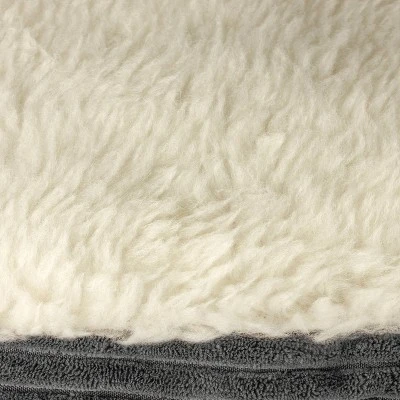 Precious Tails Cozy Corduroy Sherpa Lined Cave Dog Bed - Gray 4 Precious Tails Cozy Corduroy Sherpa Lined Cave Dog Bed - Gray - Image 2