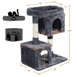 Yaheetech 33.5" Cat Condo With Plush Perch For Small Cats -PawHut || Nylabone || Northlight Gifts Shop GUEST a065f6e5 5ce5 485c b34f 2e5edfc45992