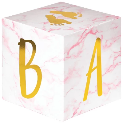 Creative Converting 3ct Marble 'Oh Baby' Centerpieces Party Décor And Accessories Pink 4 Creative Converting 3ct Marble 'Oh Baby' Centerpieces Party Décor And Accessories Pink - Image 2
