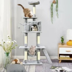 Costway 66'' Cat Tree Condo Kitten Multi-Level Activity Center Plush Perches W/ Hammock -PawHut || Nylabone || Northlight Gifts Shop GUEST a4140a4f 3c0f 4fd5 b19c 6dce0c2067d9