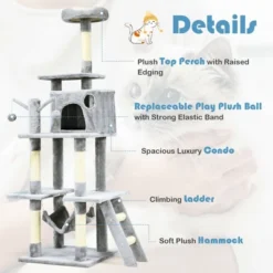 Costway 66'' Cat Tree Condo Kitten Multi-Level Activity Center Plush Perches W/ Hammock -PawHut || Nylabone || Northlight Gifts Shop GUEST ab1f9d89 30f6 4dee 8652 ff4c91f43ee4