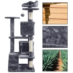 Yaheetech 54"H Cat Tree With 2 Condos For Kittens Small Cats -PawHut || Nylabone || Northlight Gifts Shop GUEST b6a3f444 2ee2 4aff 9187 aa565ad06c97