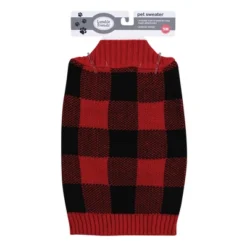 Luvable Friends Dogs And Cats Knit Pet Sweater, Buffalo Plaid