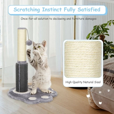 Costway 20.5'' Tall Cat Scratching Post Claw Scratcher W/ Sisal Rope & Plush Ball 6 Costway 20.5'' Tall Cat Scratching Post Claw Scratcher W/ Sisal Rope & Plush Ball - Image 4